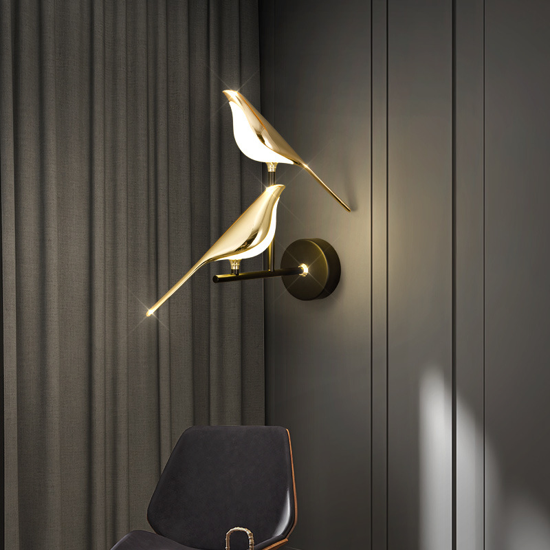 Lâmpada de parede decorativa de luxo para casa, suporte de parede, design moderno, luz de parede LED para interior, ao lado da cama