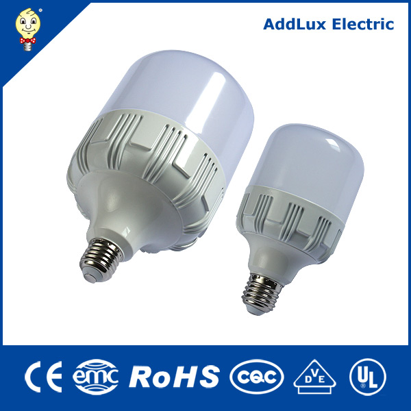 Saso CE UL E27 E40 15W 20W 30W 40W 100W Lâmpadas LED Industriais Poderosas em Forma de T Fabricadas na China para Iluminação Interna de Casa e Negócios