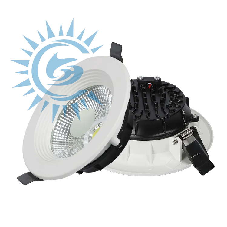 Luz de embutir LED COB de dupla cor em alumínio para engenharia, decoração de interiores, comercial