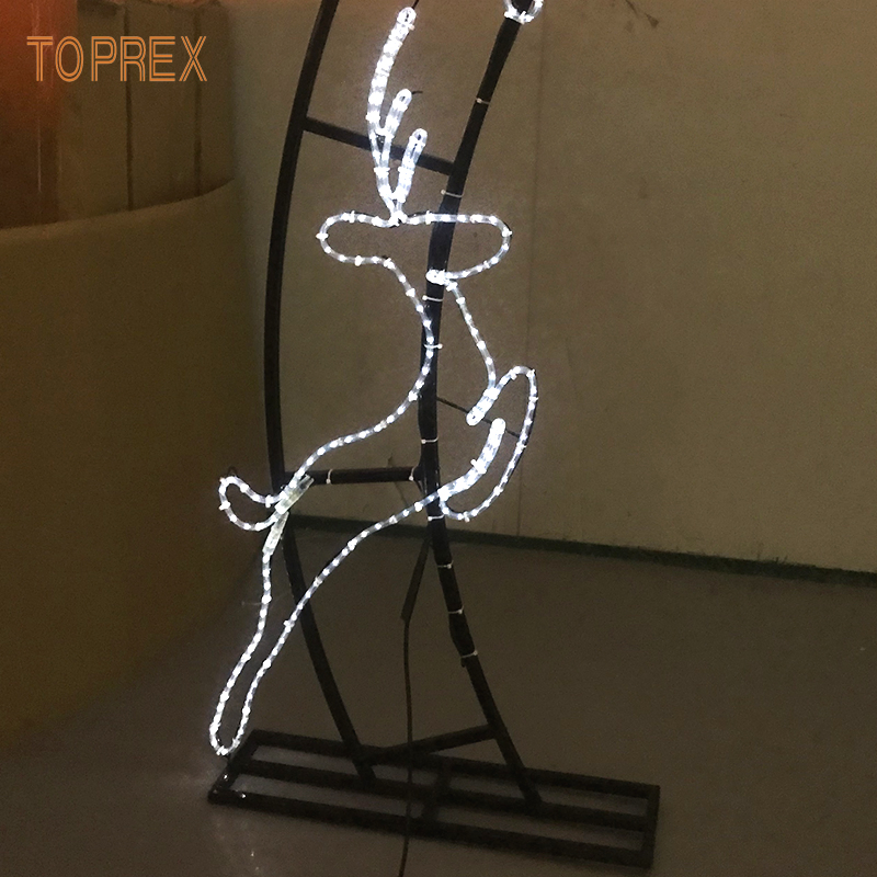 Toprex 2024 Nova Decoração de Casamento Luz de Veado LED Arco Externo Decoração de Arco de Rua 3D Luz de Motivo de Arco