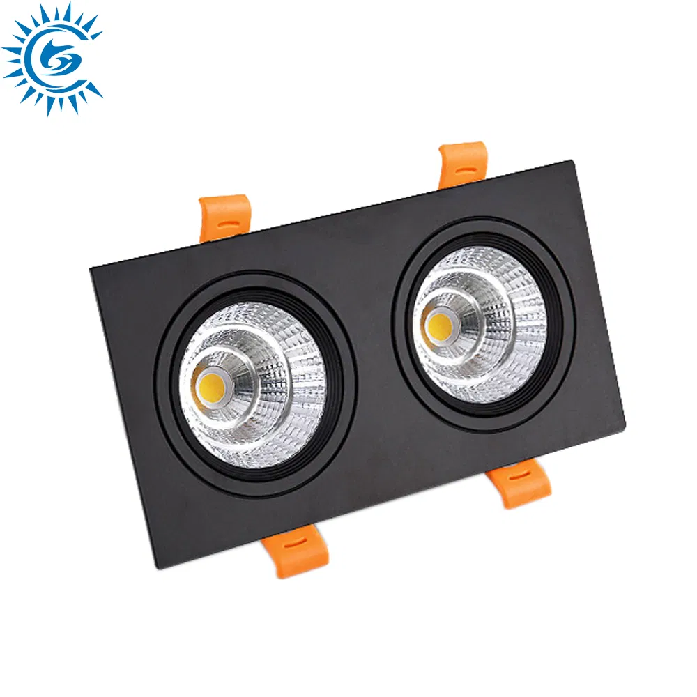 3W 5W 7W 10W 12W 15W 18W 25W 30W IP65 Holofotes LED COB de Cabeça Dupla em Forma de Quadrado para Teto Recessado