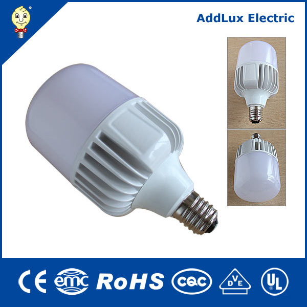 Saso CE UL E27 E40 15W 20W 30W 40W 100W Lâmpadas LED Industriais Poderosas em Forma de T Fabricadas na China para Iluminação Interna de Casa e Negócios