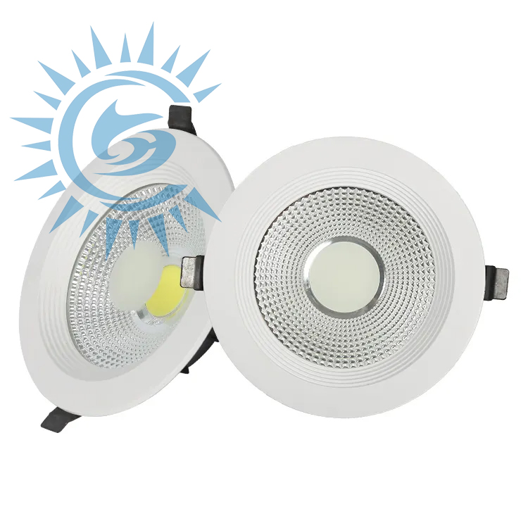 Luz de embutir LED COB de dupla cor em alumínio para engenharia, decoração de interiores, comercial