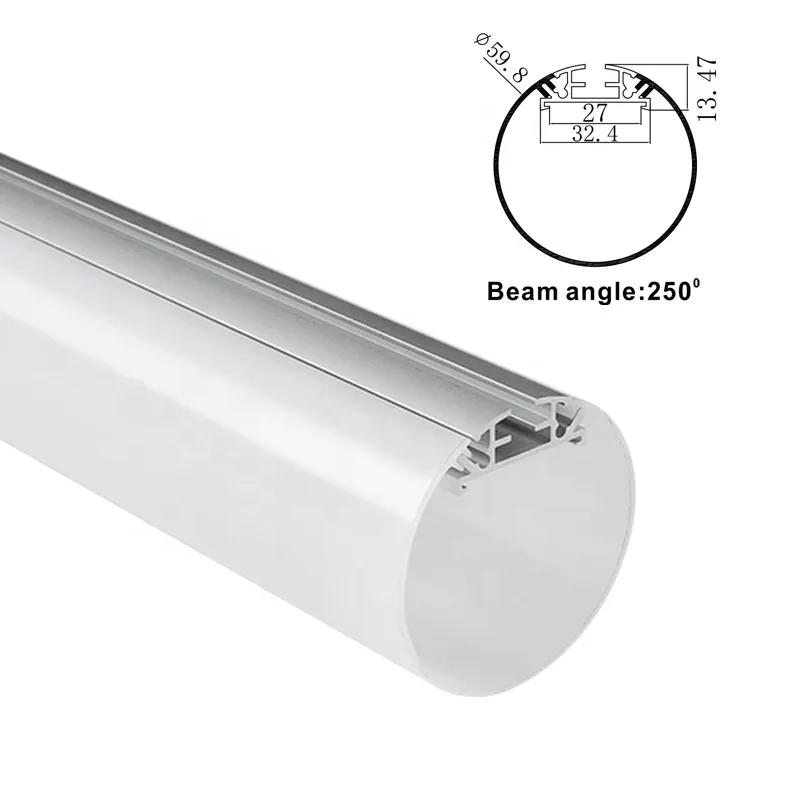 Luminária linear LED de alumínio extrudado em forma redonda de alta potência comercial