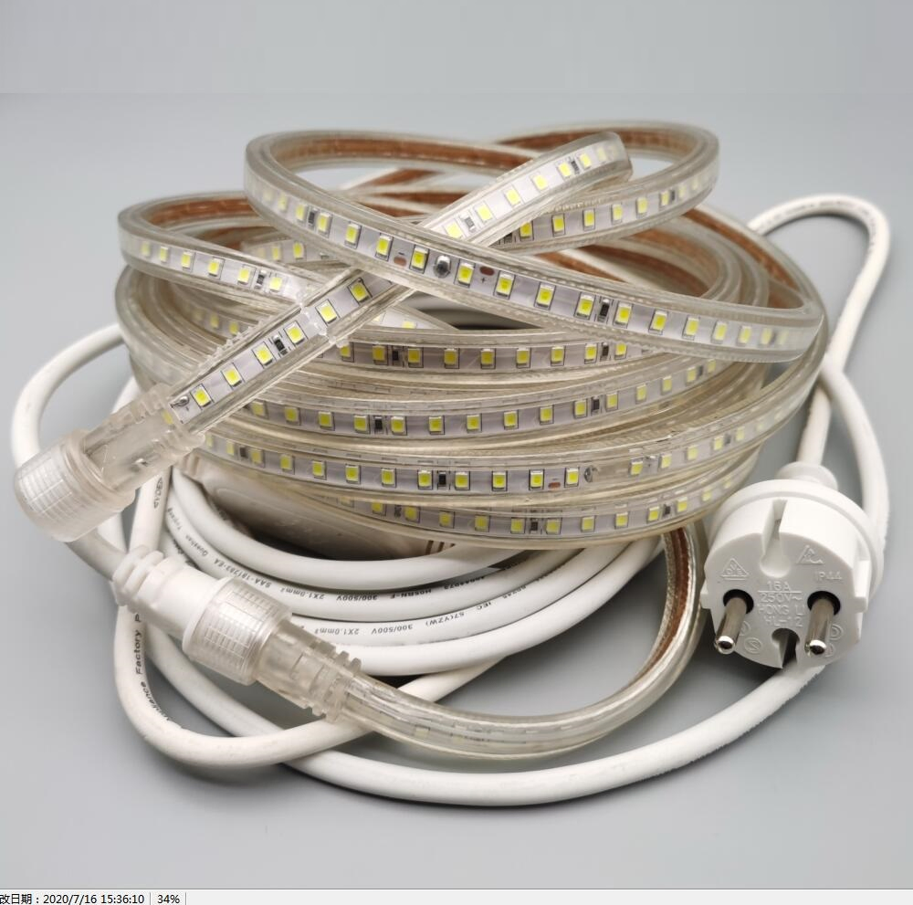 Fita de LED de alta qualidade em alta tensão, luz branca quente, luz branca fria, fita decorativa RGB, fita de LED à prova d'água para iluminação residencial e comercial