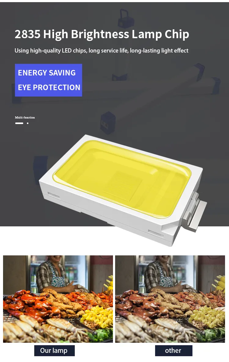 Lanterna Tubular LED Portátil de Emergência com Carga USB T5 T8 60W 40W