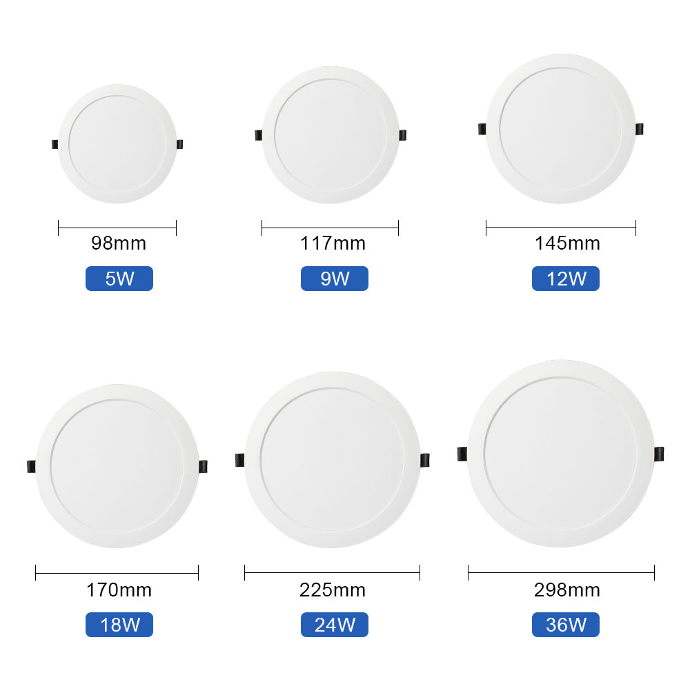 Luz de Painel LED de Qualidade em Alta Venda 5W 9W 12W 18W 24W 36W Luz de Painel Redonda SMD para Teto Luz de Painel LED para Sala de Estar