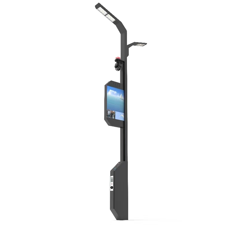 4G Câmera WiFi Tela LED Carregador EV Iluminação Monitoramento Poste Inteligente