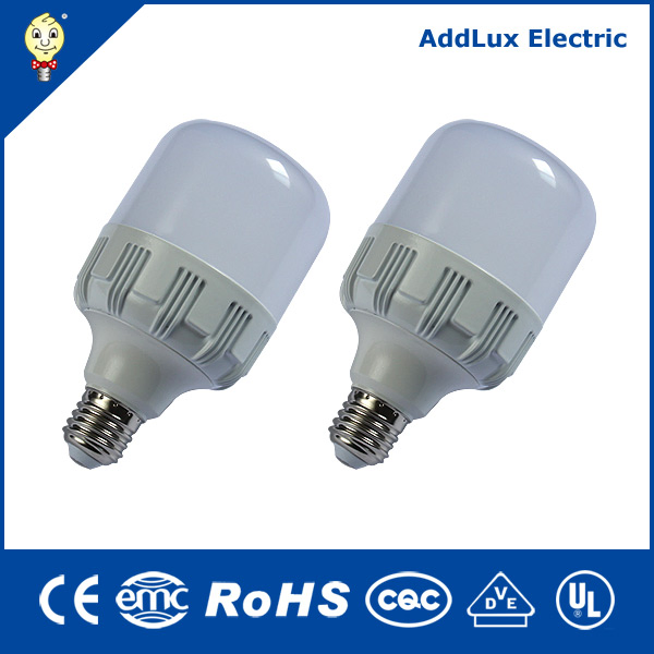Saso CE UL E27 E40 15W 20W 30W 40W 100W Lâmpadas LED Industriais Poderosas em Forma de T Fabricadas na China para Iluminação Interna de Casa e Negócios
