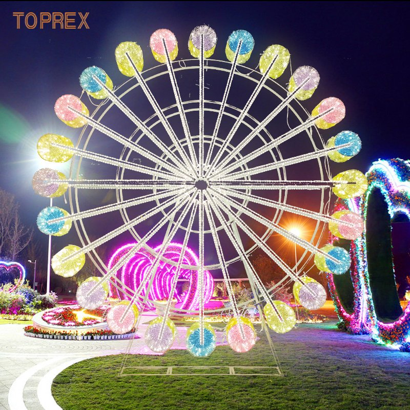 Parque Toprex 3D Iluminação de Roda Gigante Acrílica para Exibições Cativantes em Eventos e Festivais