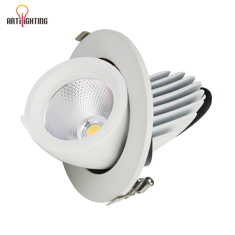 Luz de Spot Dimmable COB Dali Trica Ajustável Rotativa Anti Reflexo Lavador de Parede Luzes de Teto LED 7W 10W 12W 15W