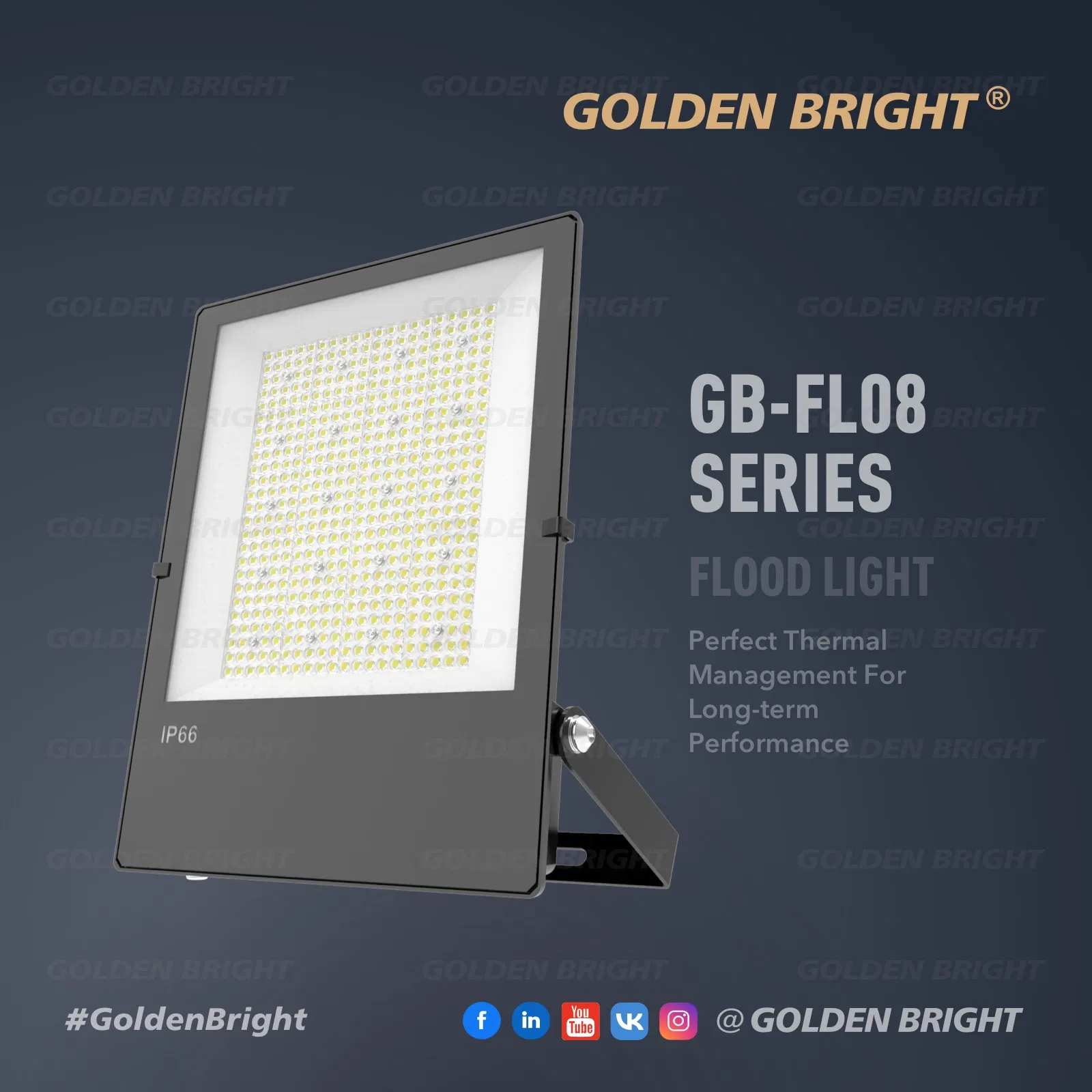 GB-FL08 Luz de Inundação LED com Timer Inteligente para Exterior, Iluminação de Jardim, Villa e Pátio