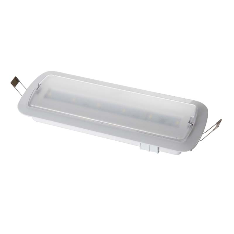 220V 3W Iluminação de Emergência LED Recessada Slim para Testes Automáticos
