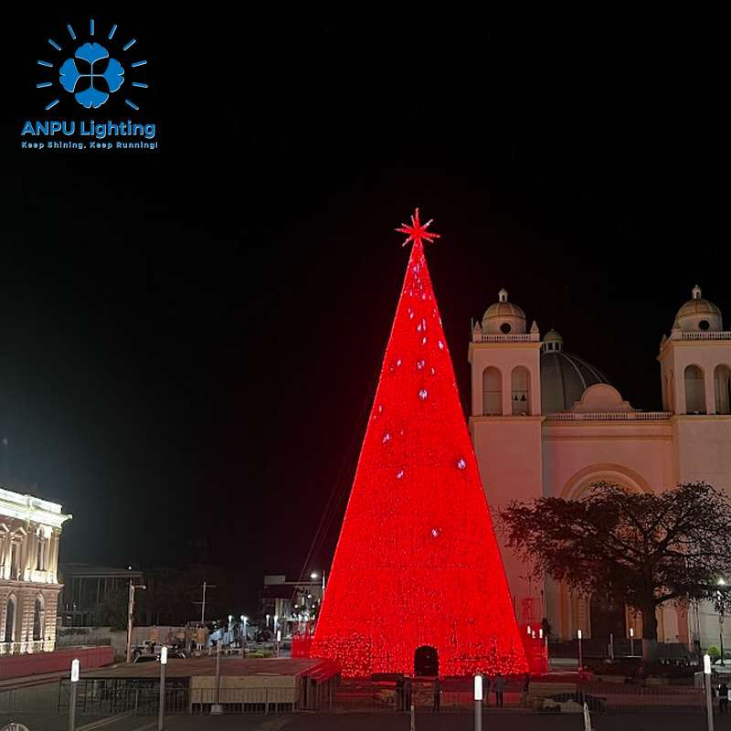 Árvore de Natal Gigante de LED RGB Anpu para Iluminação Comercial ao Ar Livre