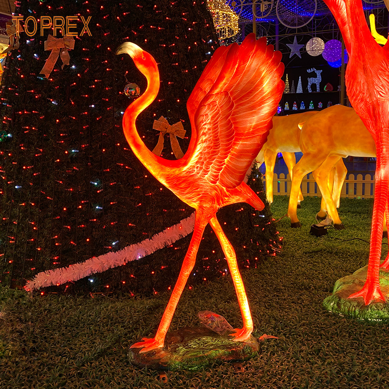 Luz Decorativa Flamingo Brilhante Toprex para Jardim e Decoração ao Ar Livre