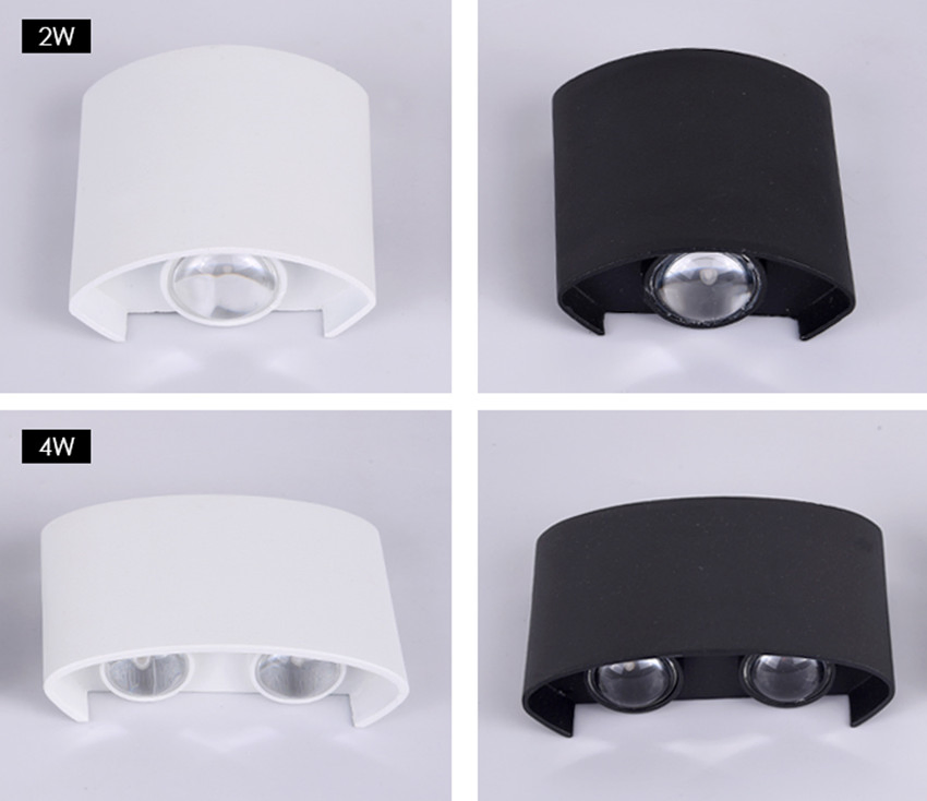 Luz de Parede LED Exterior de Concreto para Varanda Preto Branco 8W Branco Quente 3000K AC85-265V IP54