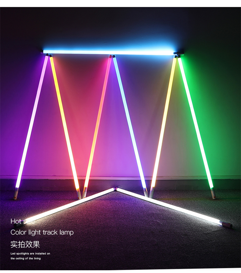Iluminação LED T8 T5 Luz Tubular RGB Vermelha Azul Roxa Amarela Verde Luz Fluorescente Decoração de Cores Luz Recarregável
