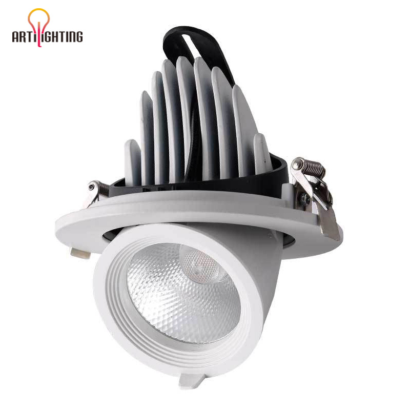 Luz de Spot Dimmable COB Dali Trica Ajustável Rotativa Anti Reflexo Lavador de Parede Luzes de Teto LED 7W 10W 12W 15W