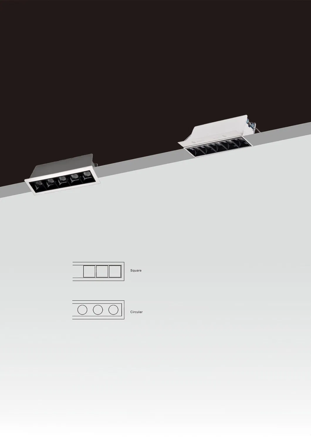 Luminária linear LED moderna e elegante para design de interiores