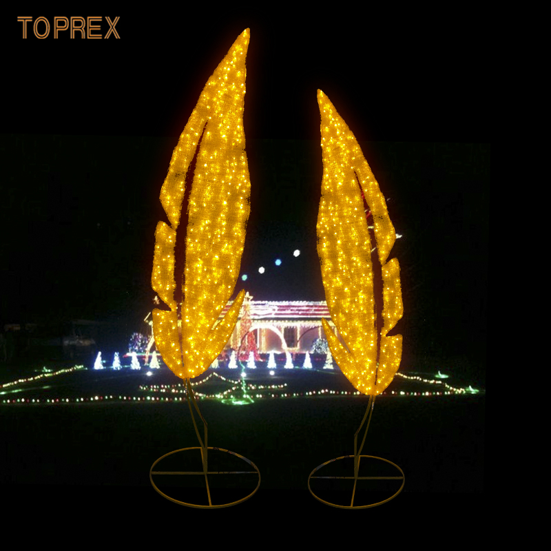 Ornamentos em Acrílico em Forma de Folha da Toprex City para Decorações Sazonais e ao Ar Livre com Iluminação