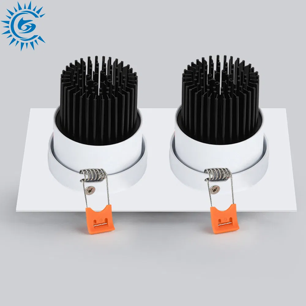 3W 5W 7W 10W 12W 15W 18W 25W 30W IP65 Holofotes LED COB de Cabeça Dupla em Forma de Quadrado para Teto Recessado