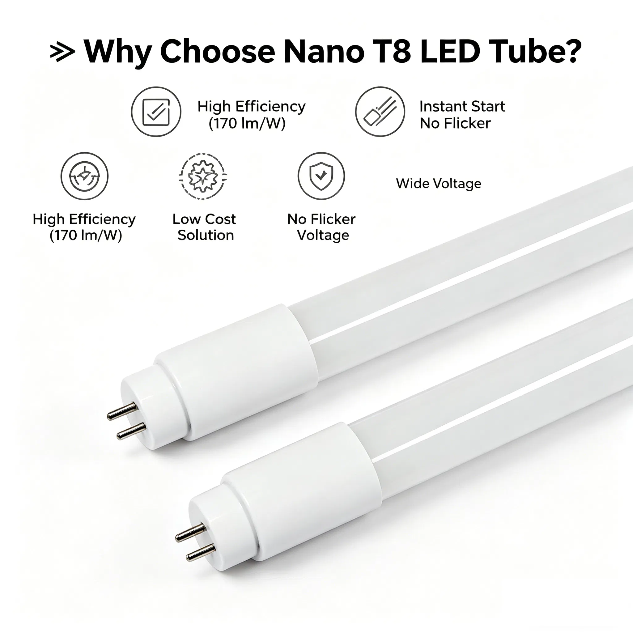 Substituição de Tubo de Luz LED T8 para Lâmpadas Fluorescentes 8W 18W 20W G13 Base Aprovada CE EMC para Projetos de Retrofit de Iluminação Industrial Comercial