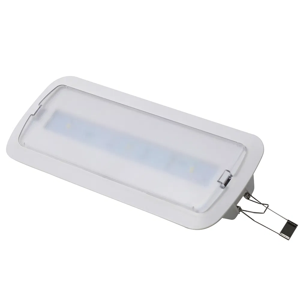 220V 3W Iluminação de Emergência LED Recessada Slim para Testes Automáticos