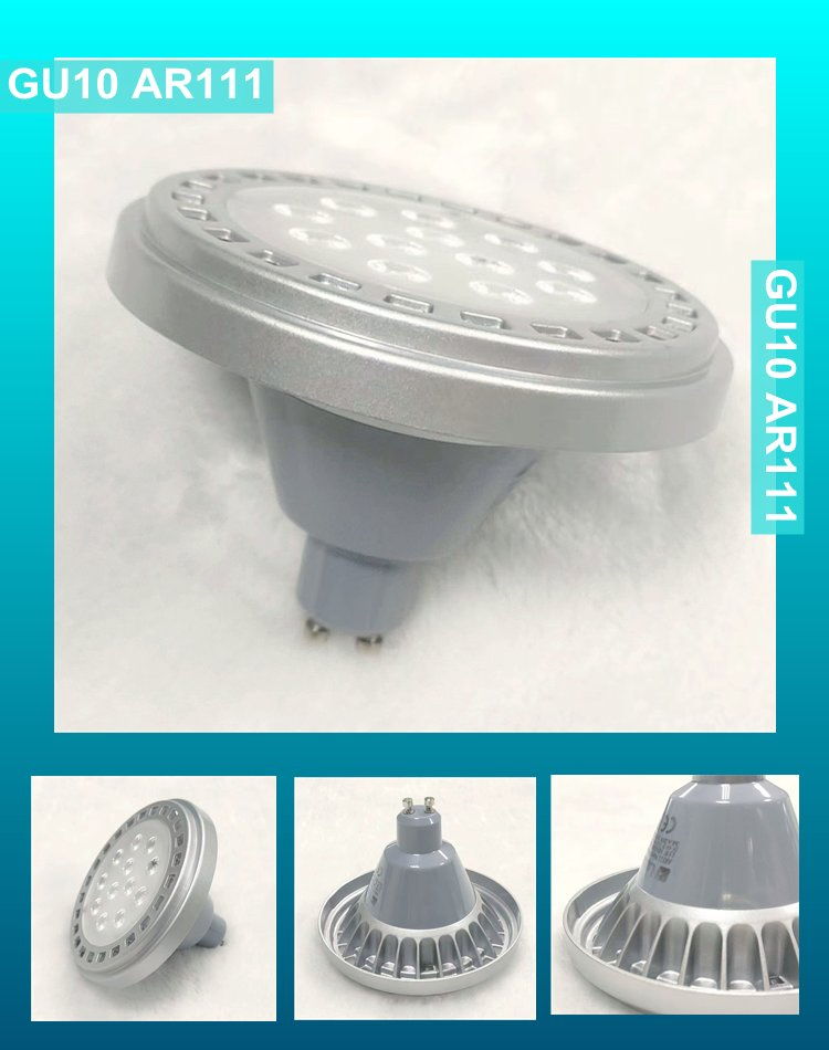 Luz LED Personalizada Cinza Preto Branco AR111 Foco 3 CCT 3 Potência Selecionável Paisagístico 15W 18W 100-240V Dimerizável IP65 À Prova D'Água AR111 Es111 Lâmpada