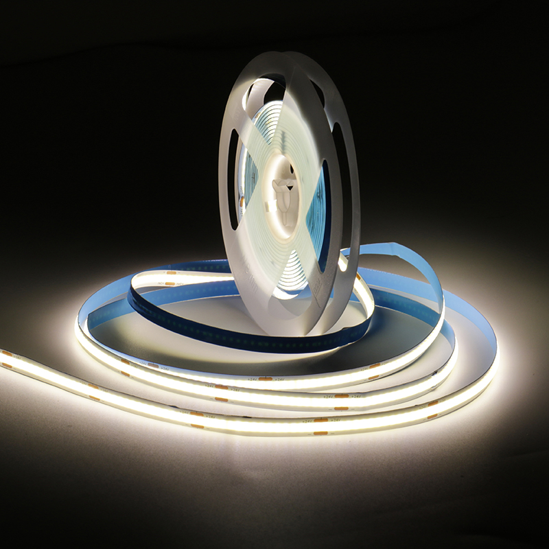 12V 24V 2700K-6500K 8mm Barra de Iluminação LED Flexível com Luz de Fundo COB Sem Ponto para Decoração de Ambiente Escritório Inteligente