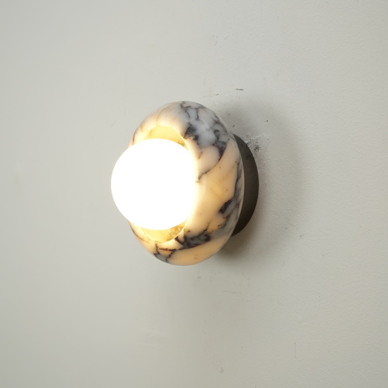 Aplique de parede de mármore moderno Luz para casa hotel ao lado da cama simples LED lâmpada de parede em alabastro (ZY-BG008)
