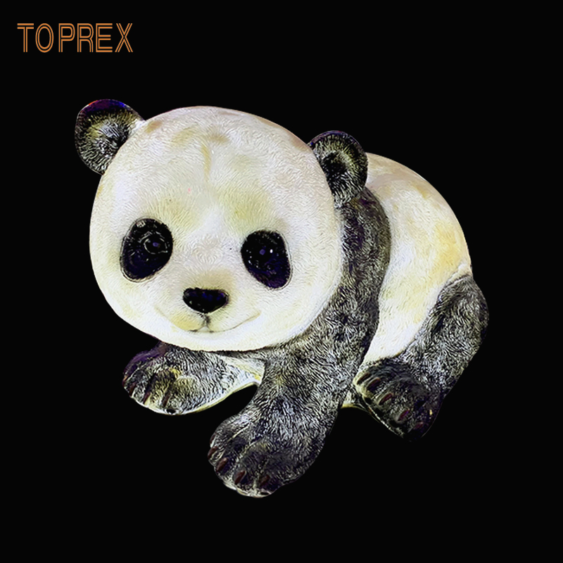 Escultura de Panda em Resina Toprex Luz para Jardim Pátio Luminária Decorativa de Noite