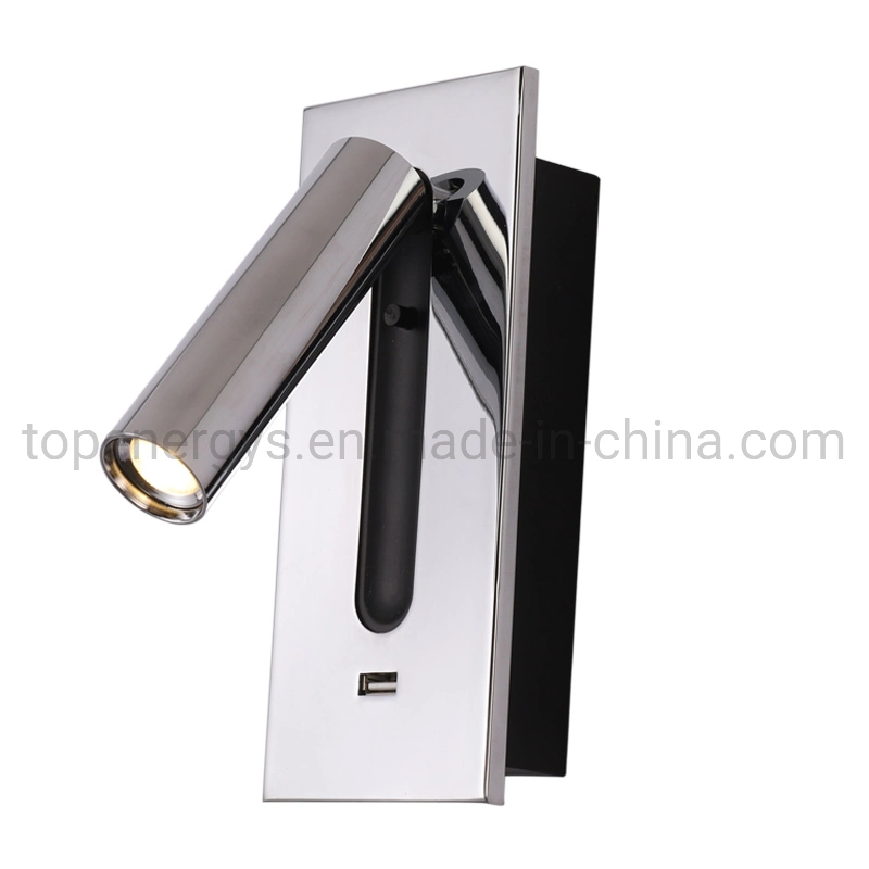 Luz de Parede LED USB Hiden Switch 5V 2A Carregador USB Quarto Hotel Iluminação de Leitura ao Lado da Cama Lâmpada Decoração Moderna Aplique LED Loft