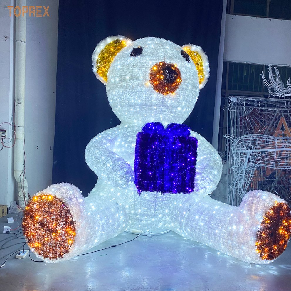 Lâmpada Externa Toprex Giant Projeto Decorações de Natal LED 3D Motivo Urso de Pelúcia Iluminação