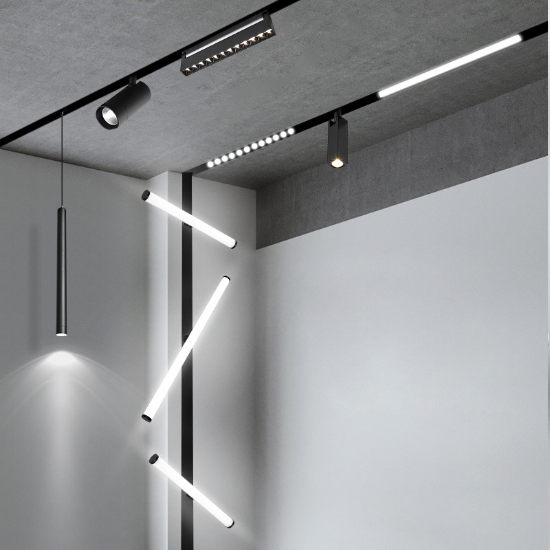 Novo Designer Moderno Iluminação Recessada Interna Duto de Luz Inundante Pendente Linear 12V 24V 48V Luz de Trilho Magnética LED