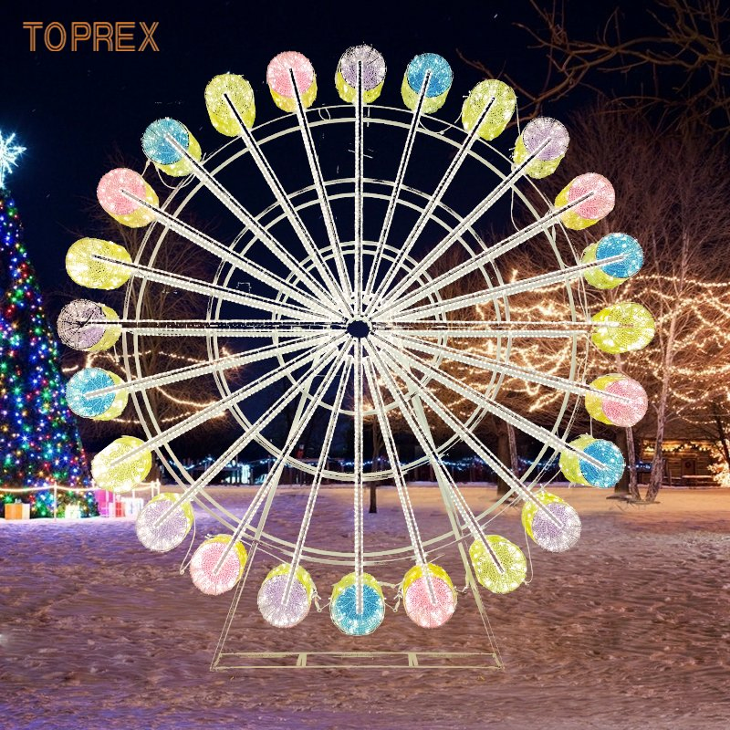 Parque Toprex 3D Iluminação de Roda Gigante Acrílica para Exibições Cativantes em Eventos e Festivais