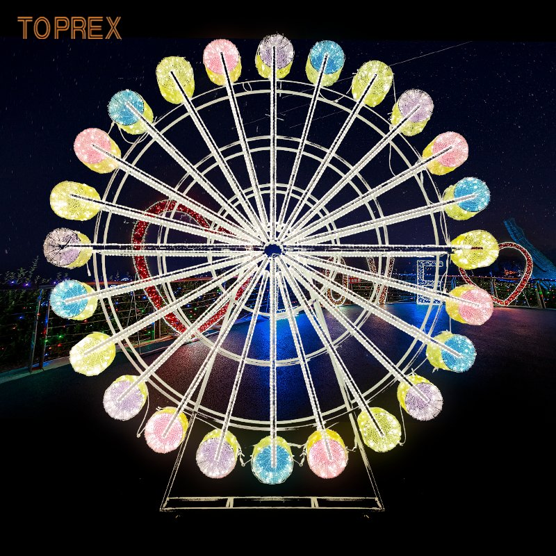 Parque Toprex 3D Iluminação de Roda Gigante Acrílica para Exibições Cativantes em Eventos e Festivais