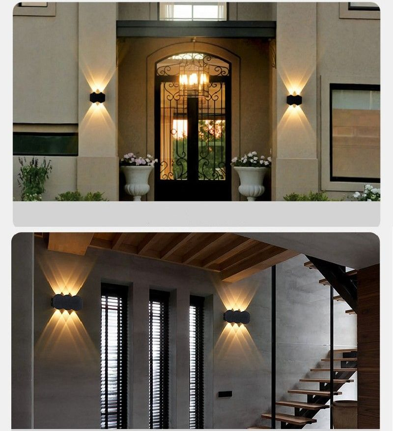 Luz de parede LED de design moderno para sala de estar interna, luz de suporte de parede externa