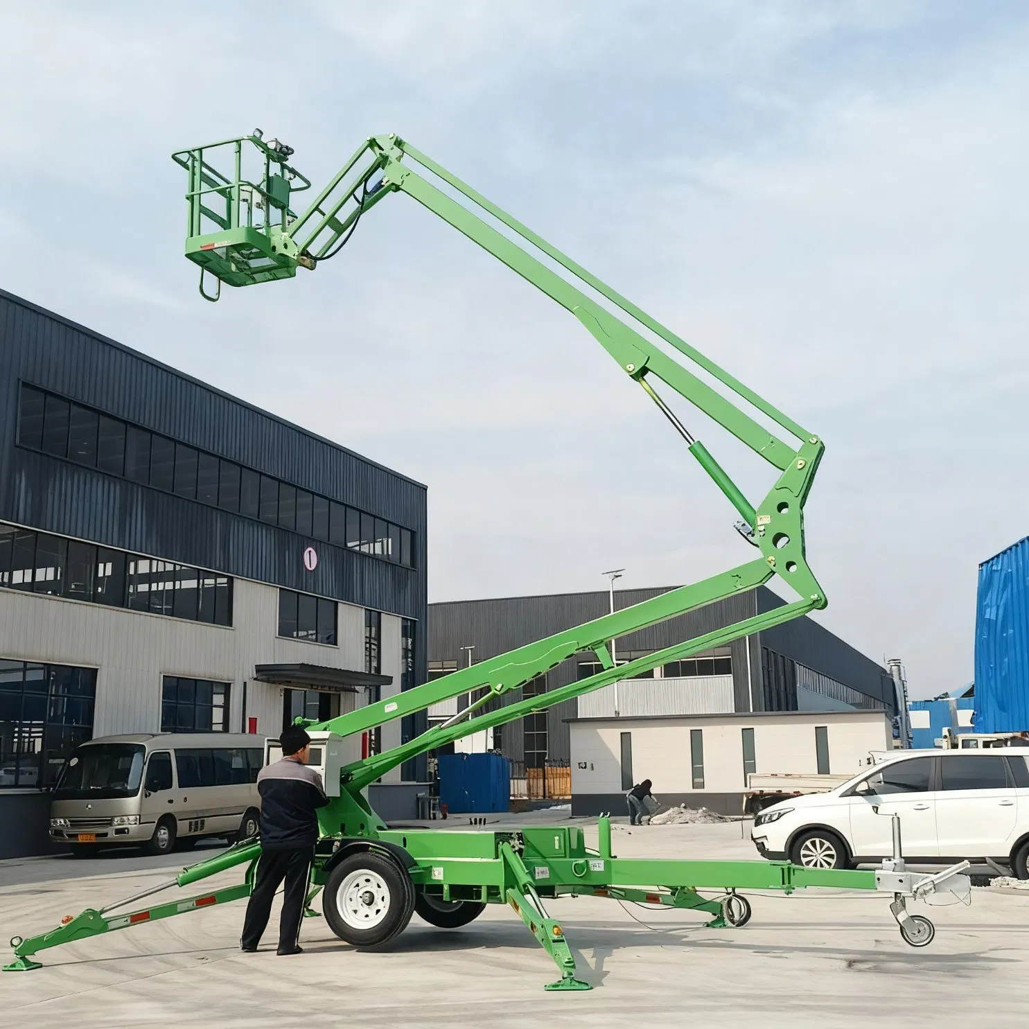 Towable Boom Lift Self Walking Trailer Hydraulic Boom Lift Telescopic Boom Lift with CE Certification and Favorable Price 10m12m14m16m18m20m22m24m