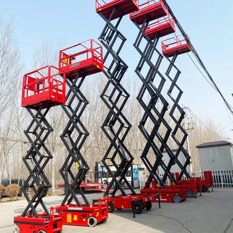 High Strength Anti-Rust 4X4 Scissor Lift 4m Battery-Powered Small Lift Factory Sale