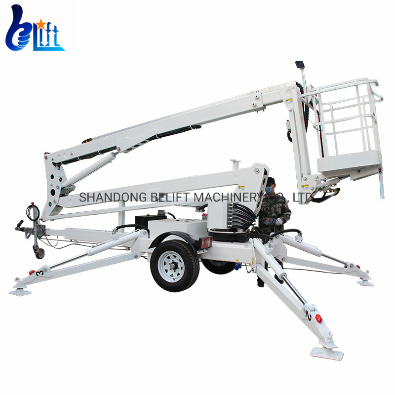 10m-22m Electric Hydraulic Aerial Telescopic Cherry Picker Towable Spider Trailer Boom Lift