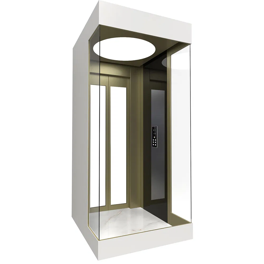 Commercial Electric Observation Panoramic Sightseeing Elevator Clear Glass Lift