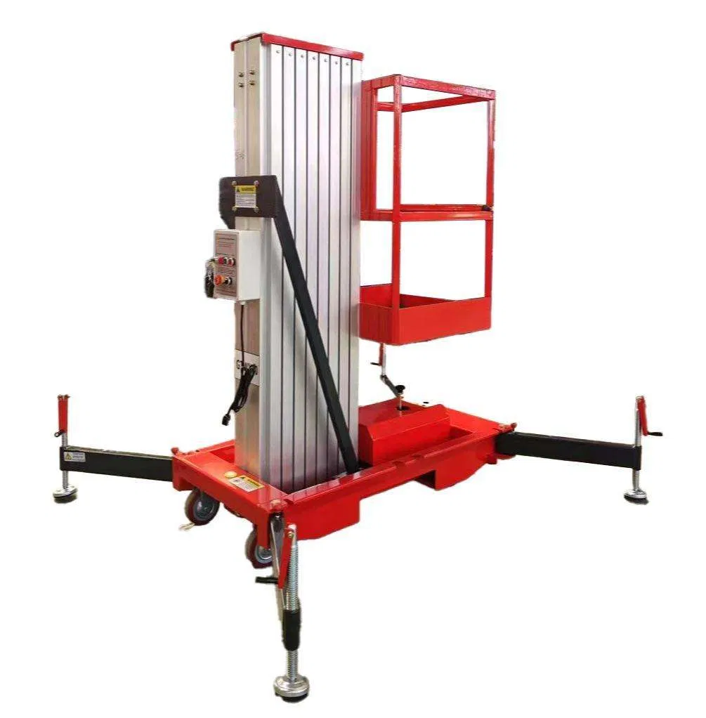 Aluminum Telescopic Manlift 390kg 8m Vertical Lifting Platform Aerial Work Platform Lift