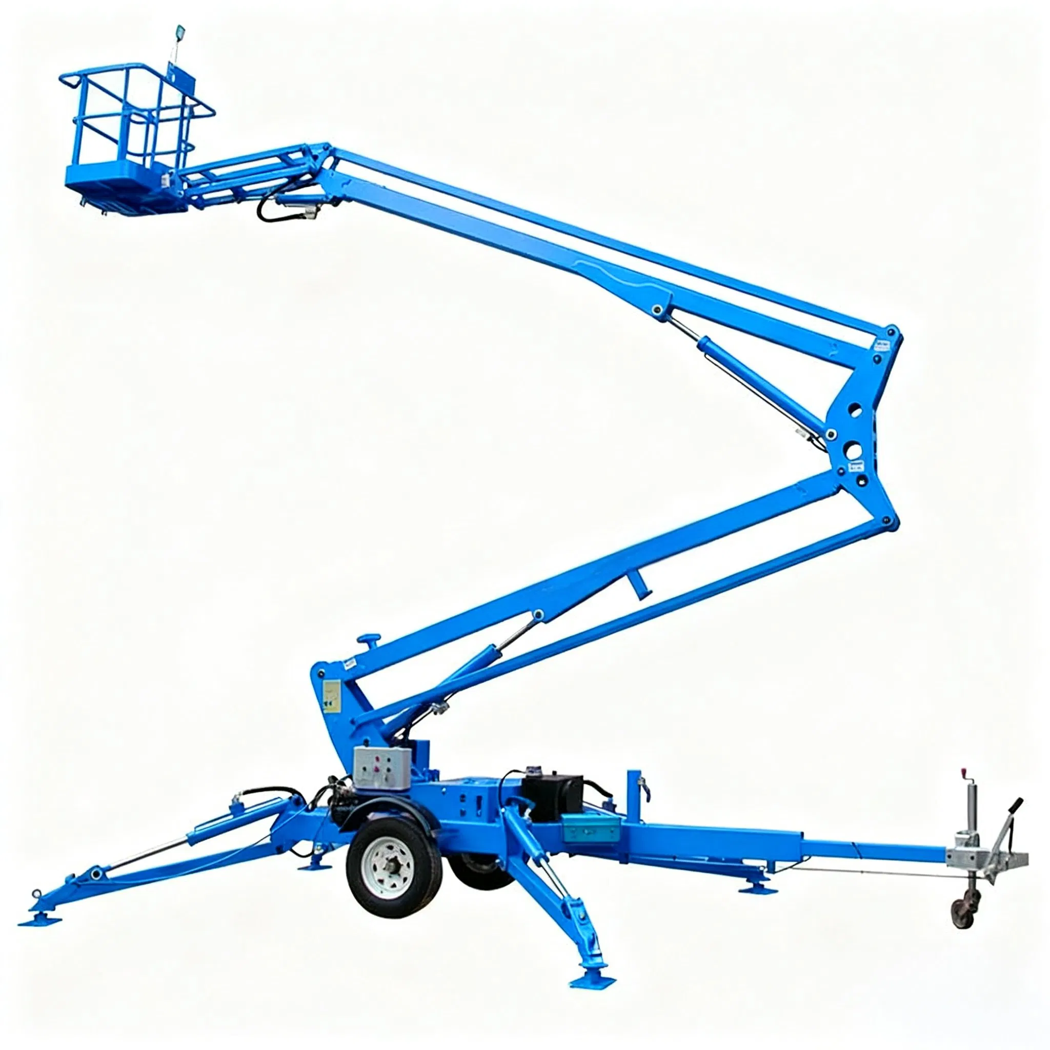 8-24m Towable Articulated Boom Lift, Hydraulic Mobile Cherry Picker for Aerial Work