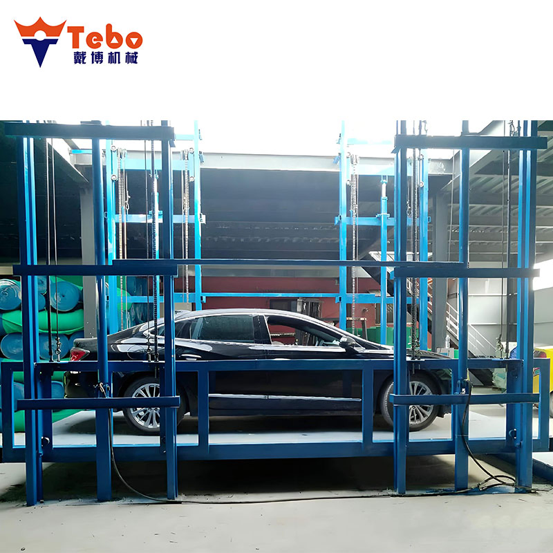 Automotive Vertical Pitless Parking Elevator Platform 4t Four Post Hydraulic Guide Rail Car Lift