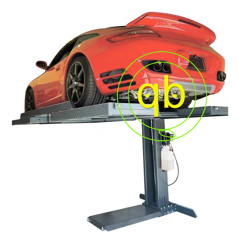 One Single Post Pole Car Parking Lift System Stacked Vehicle Hydraulic Vertical Mechanical Home Garages Vertical Simple Storage Platform Hoist Equipment
