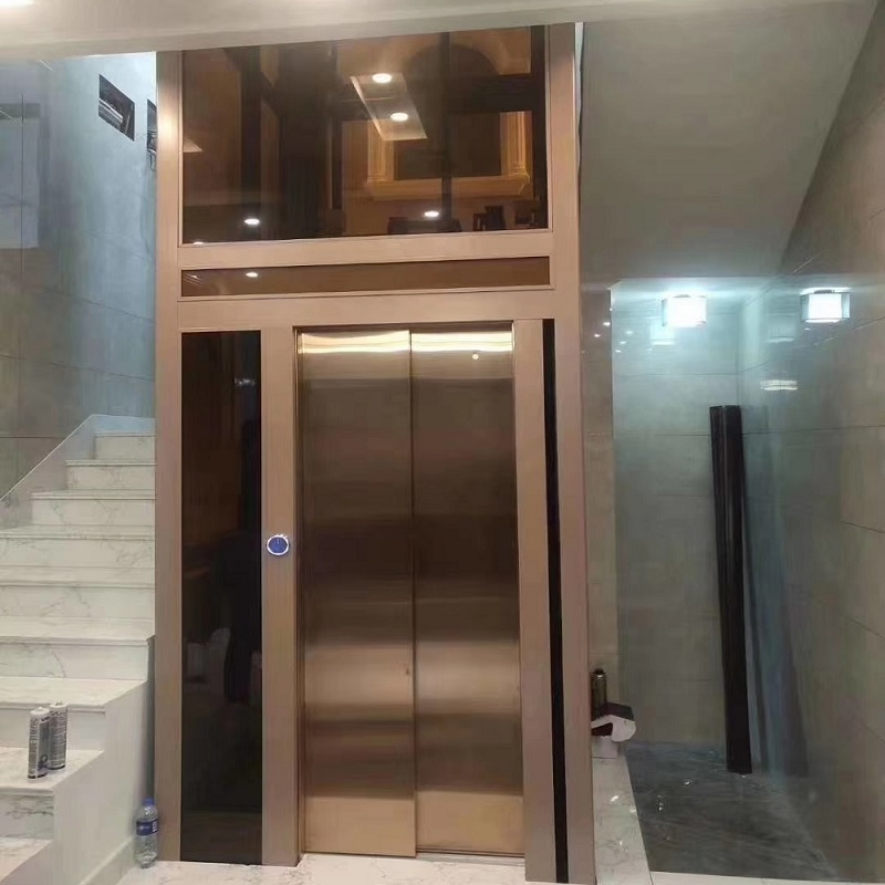 600kg Stainless Steel Mirror Home Panoramic 6 Person Passenger Elevator Lift