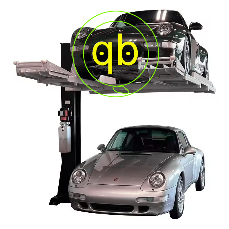 One Single Post Pole Car Parking Lift System Stacked Vehicle Hydraulic Vertical Mechanical Home Garages Vertical Simple Storage Platform Hoist Equipment