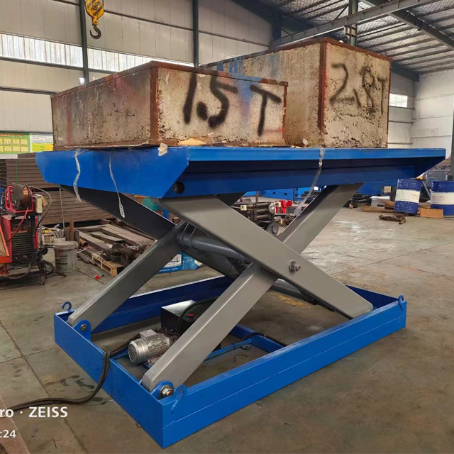 High Quality Hydraulic Fixed Scissor Cargo Lift Rotating Platform in Floor 1000kg Vertical Electric Scissor Platform Lift Table