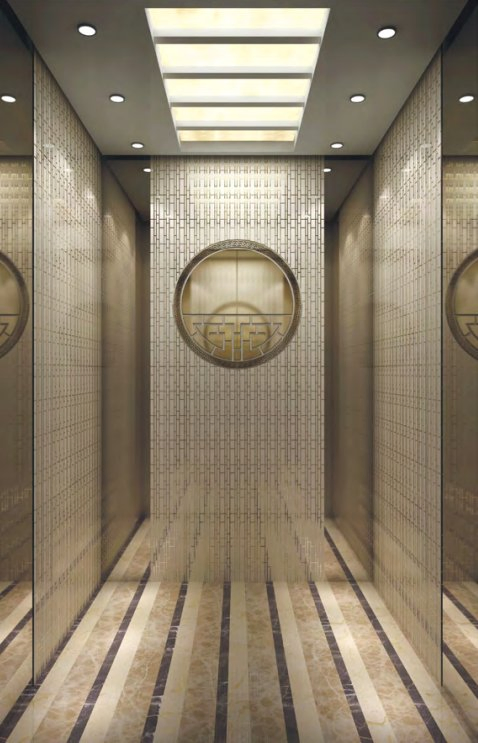 Fujixun Stainless Steel Mirror Etched Panoramic Passenger Elevator Lift with Good Price
