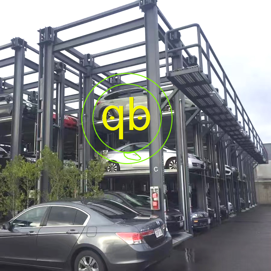 Four 4-Post 4-Level Floor Quad Stacker Decker Vertical Car Parking Lift System Mechanical Vertical Vehicle SUV Garage Equipment Platform Hoist Device
